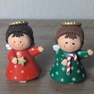 Vintage Hallmark Christmas Angels Salt & Pepper Shakers Set Seasonings Greetings